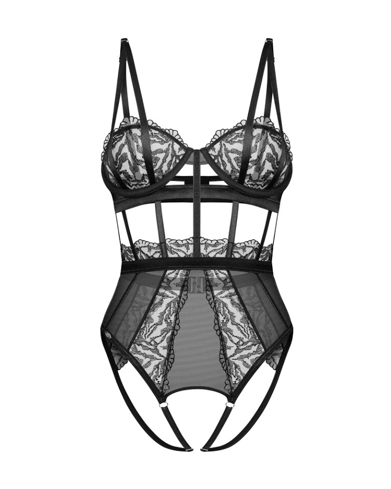 Obsessive - Hersis Crotchless Teddy - Black - L/XL photo