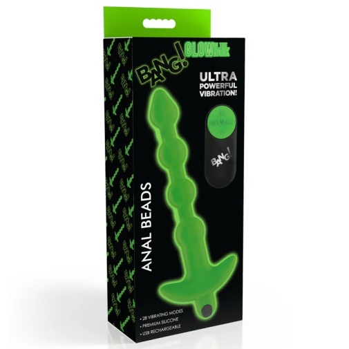 Bang! - Glow Vibro Anal Beads - Green 照片