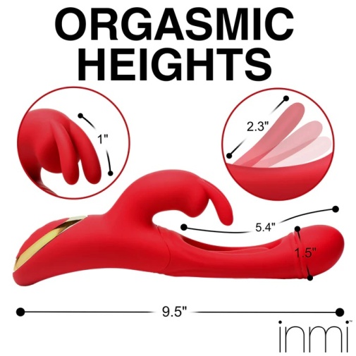 Inmi - 陰蒂震動及G點輕彈臂兔子振動器 - 紅色 照片