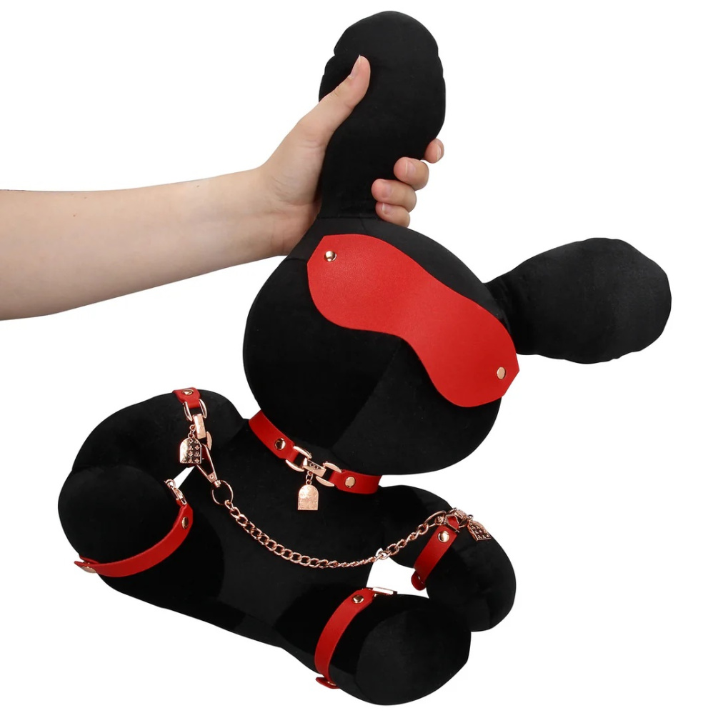 S-Line - Bondage Rabbit Velvet Toy - Black 照片-2
