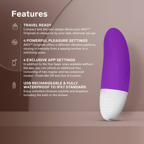 Lelo - Ako Originals APP Clitoral Vibrator - Purple photo
