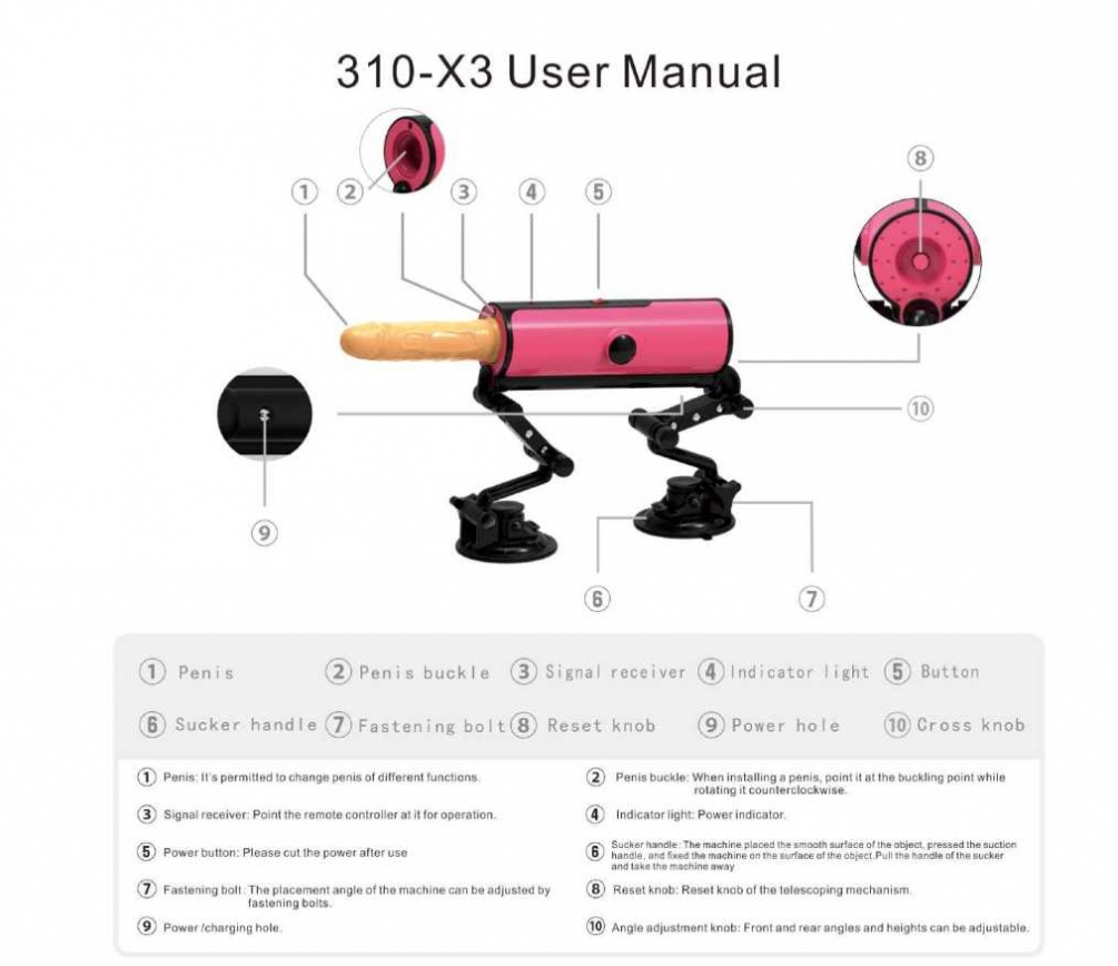 Control type: remote control
Power supply: switching adapter... Z-Sex - Sex Machine X3 - Yellow photo-13