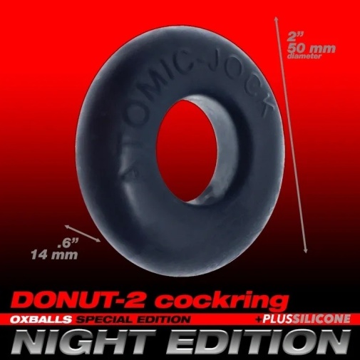 Oxballs - DO-NUT-2 甜甜圈粗身阴茎环 - 黑色 照片