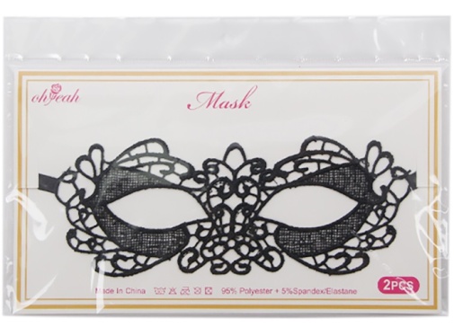 Ohyeah - Lace Eye Mask 2pcs - Black photo