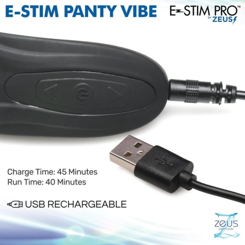 Zeus Electrosex - E-Stim Panty Vibrator - Black photo