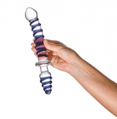 Glas - 10″ Mr. Swirly Double Ended Glass Dildo & Butt Plug photo