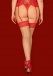 Obsessive - Blossmina Stockings - Red - 4XL/5XL photo-6