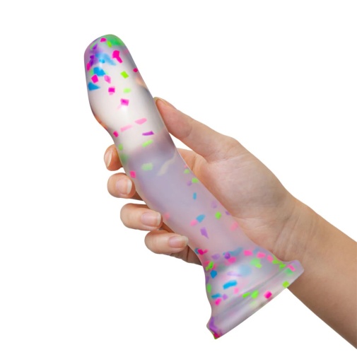 Neo Elite - Glow in the Dark Hanky-Panky Dildo 19cm - Confetti 照片