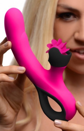 Inmi - G-Spin Silicone Vibrator w/ Spinning Clitoral Stimulation - Pink photo