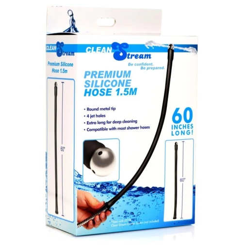CleanStream - 矽胶灌洗软管 1.5m - 黑色 照片