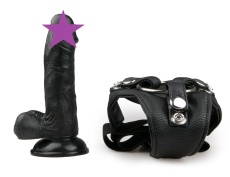 Ouch - Strap-On w 6" Dildo - Black photo