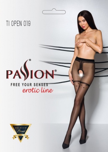 Passion - Tiopen 019 Pantyhose - Black - 3/4 photo