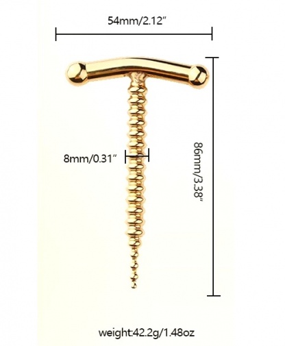 MT - Spiral Urethral Rod - Gold photo