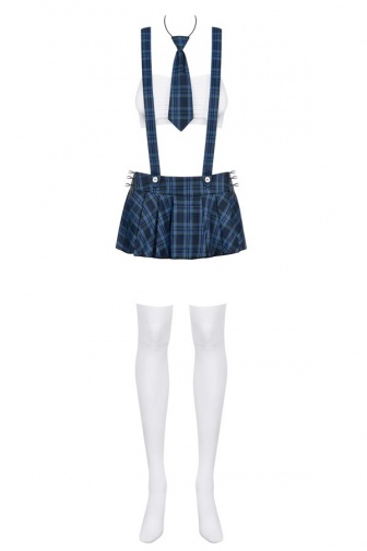 Obsessive - 吊帶學生服裝 - 藍色 - L/XL 照片