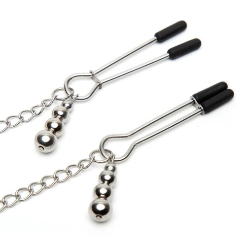 Fifty Shades of Grey - Play Nice Collar w Nipple Clamps - Grey photo