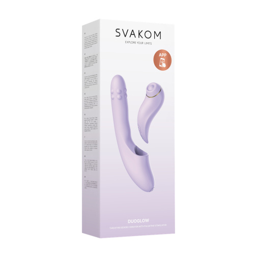 SVAKOM - DuoGlow APP Thrusting Vibrator - Pastel Lilac photo
