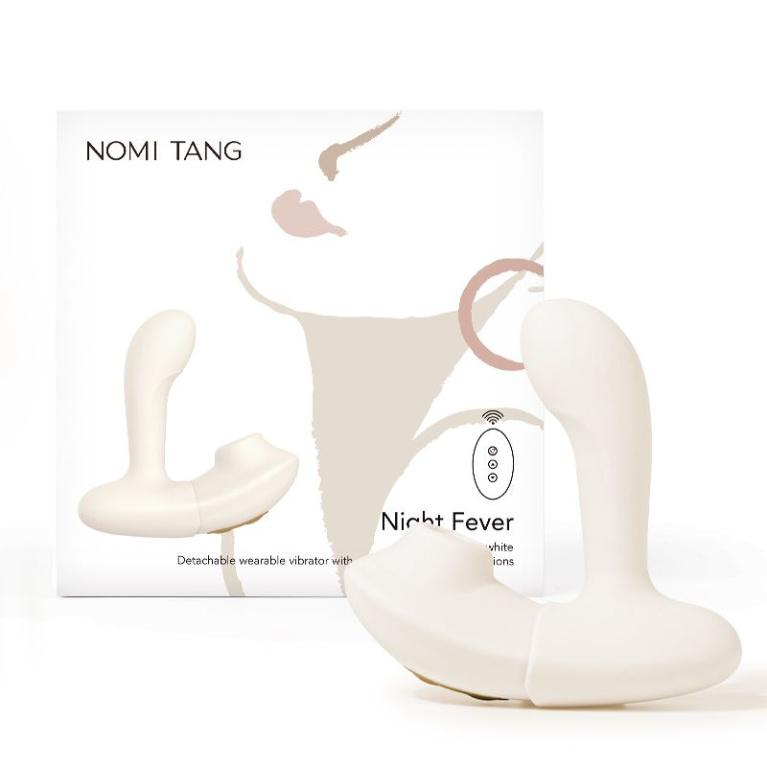 Night Fever 穿戴式遙控 2合1 吸吮震動器 - 象牙白 照片