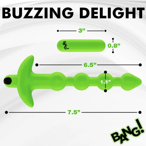 Bang! - Glow Vibro Anal Beads - Green photo