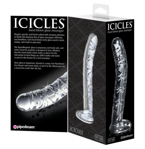 Icicles - 玻璃仿真陽具按摩棒60號 - 透明 照片