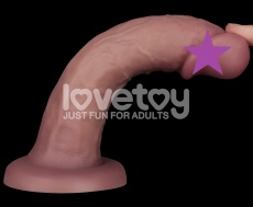 Lovetoy - 8'' 雙層柔軟震動假陽具 - 肉色 照片
