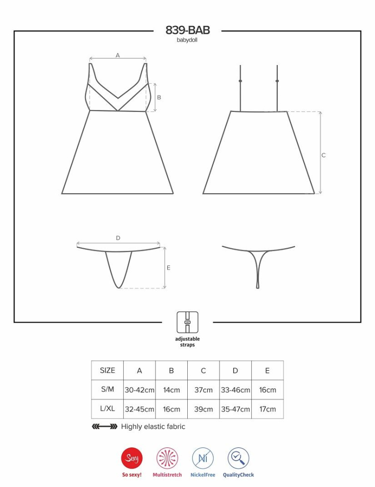 Obsessive - 839-BAB-1 babydoll & thong - S/M photo