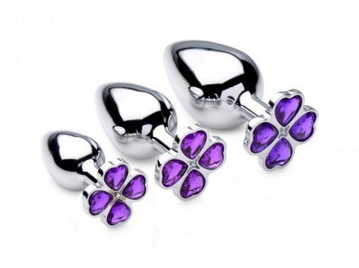 Booty Sparks - Flower Gem Anal Plug Set 3pc - Violet photo