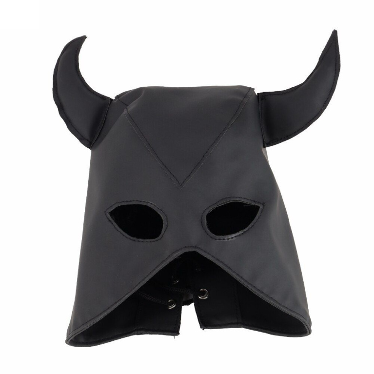 MT - Bull Horns Mask - Black photo