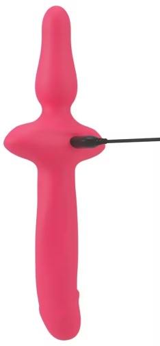 Couple Choise - 2in1 Vibrator w Butt Plug - Pink 照片