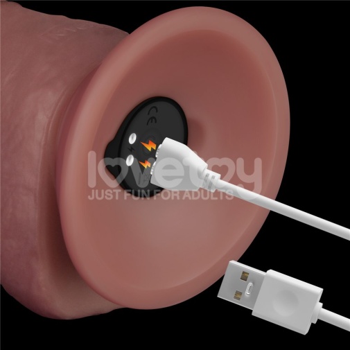 Lovetoy - 8.5'' 双层柔软震动假阳具 - 肉色 照片