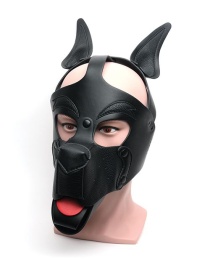 665 - Playful Puppy Face Mask - Black photo