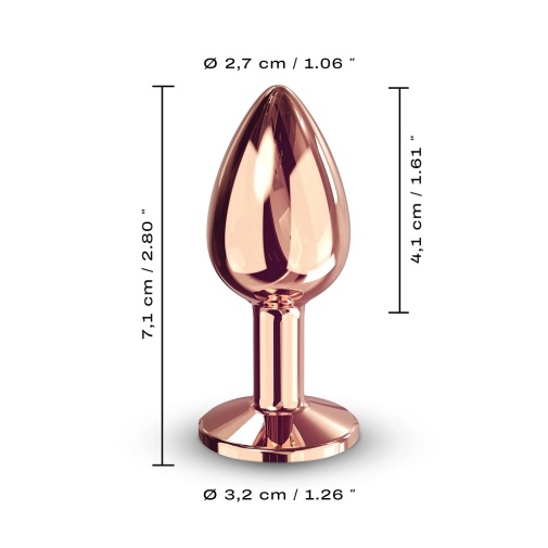 Dorcel - 金屬鑽石底座後庭塞 細碼 - 金色 照片