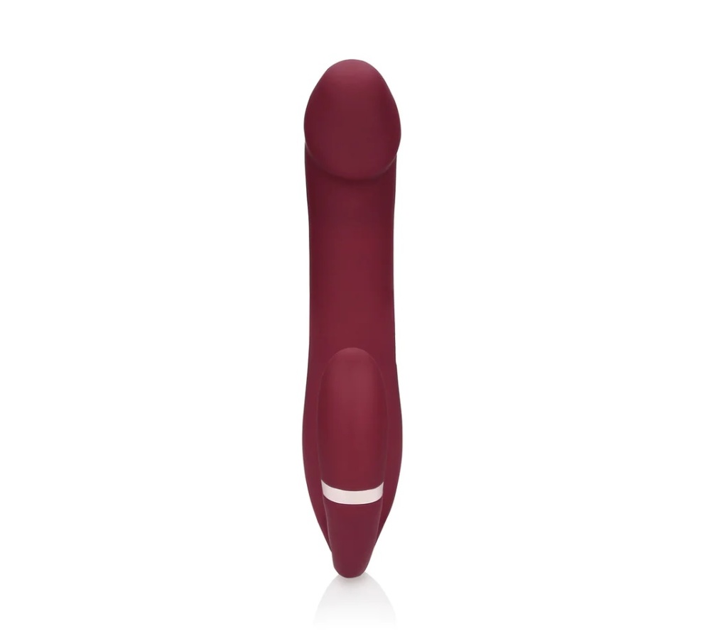 This Bendable Vibrating Strapless Strap-on is designed to pr... Loveline - Vibro Strapless Strap-On - Red photo-4