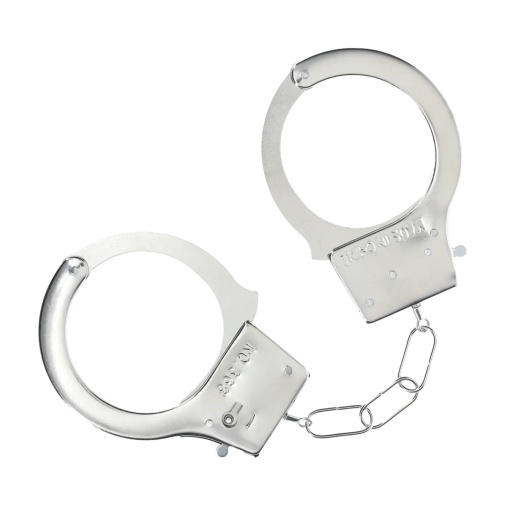 Ouch - Classic Metal Hand Cuffs - Silver photo
