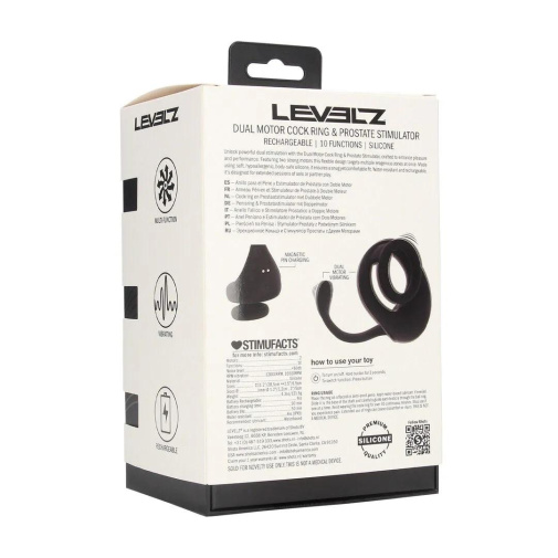Levelz - Dual Motor Ring w Prostate Stimulator - Black photo