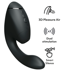 Womanizer - Next Duo 3D Pleasure Air G-Spot Vibrator - Black photo