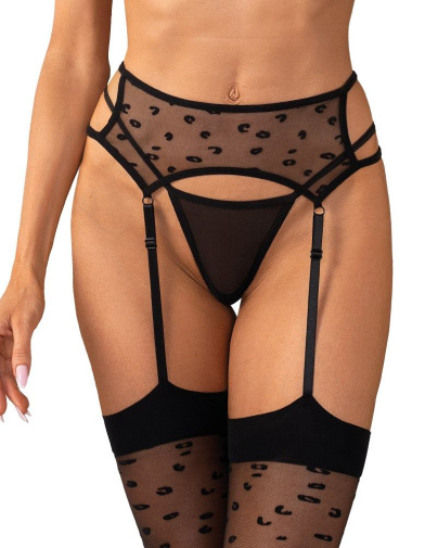 Obsessive - Isinne Garter Stockings - Black - S/M/L 照片