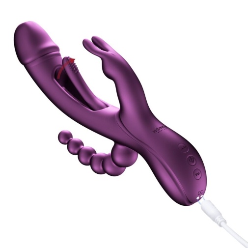 Honey Play Box - Trilux Rabbit Vibrator w Beads - Purple photo