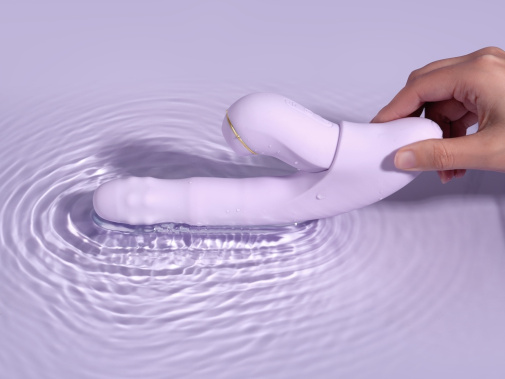 SVAKOM - DuoGlow APP Thrusting Vibrator - Pastel Lilac photo