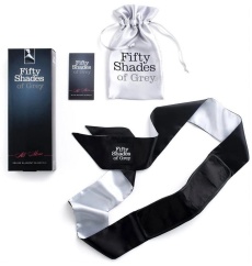 Fifty Shades - All Mine Deluxe Blindfold - Black/Silver photo