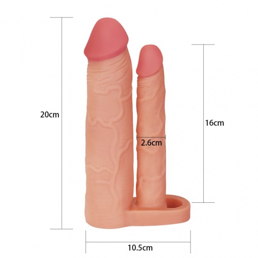 Lovetoy - 2" Pleasure X Tender Double Sleeve - Flesh photo