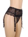 Ohyeah - Lace High Waist Garter Thong - Black - XL photo-5