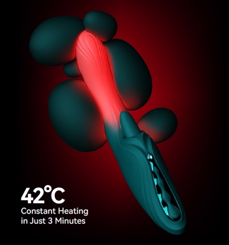 Zalo - Ares APP Heating Vibrator - Turquoise Green photo