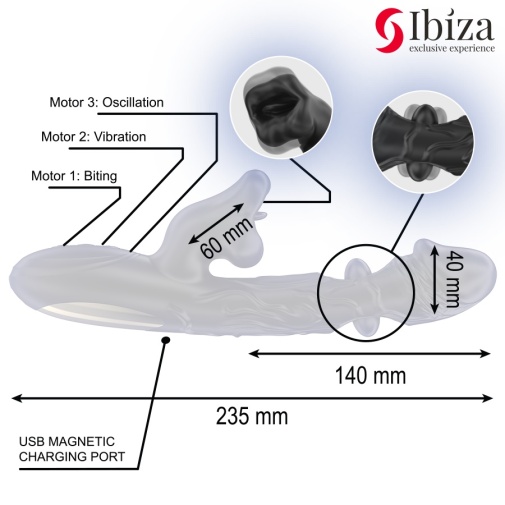 Ibiza - Realistic Biting Rabbit Vibrator - Black photo