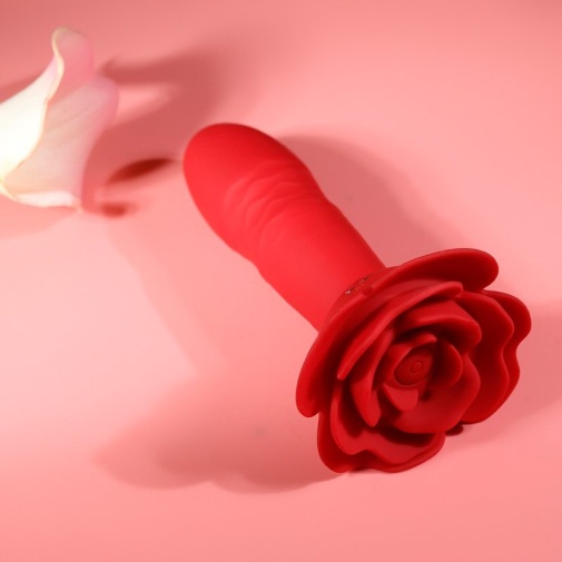 Secwell - Rose Thrusting Vibro Plug - Red photo