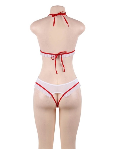 Ohyeah - Nurse Crotchless Teddy Costume - White - XL photo