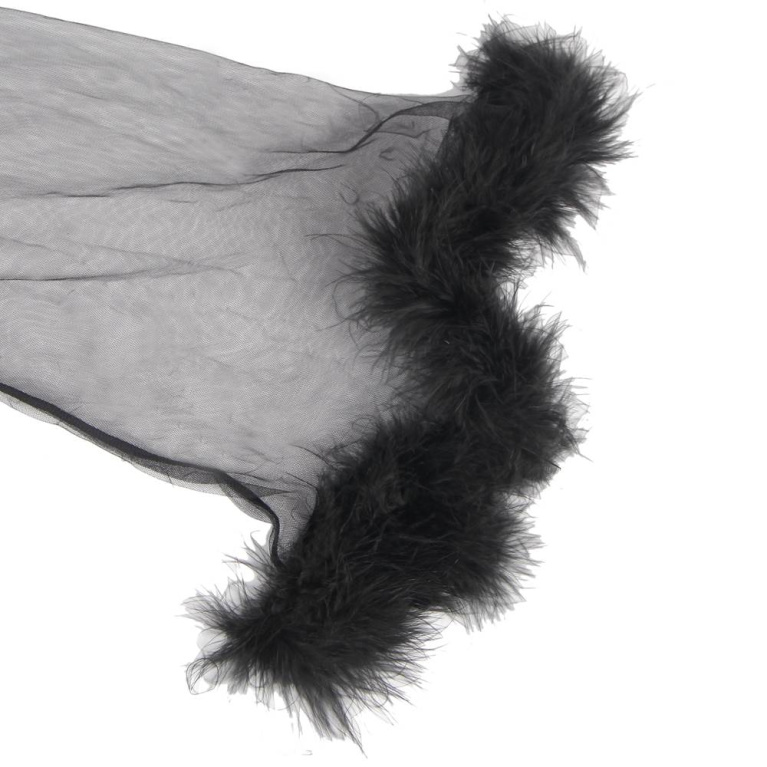 Ohyeah - Robe w Plush Edge - Black - XL photo