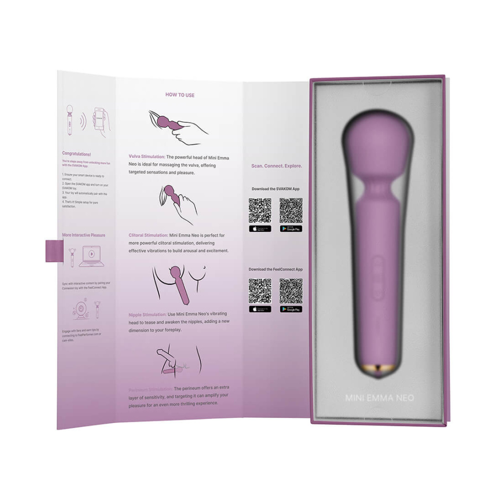 SVAKOM - Mini Emma Neo Interactive Wand Vibrator - Romantic Rose photo-9