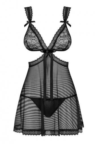 Obsessive - Swanita 连身裙和丁字裤 - 黑色 - S/M 照片