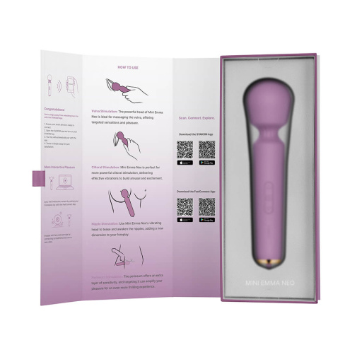 SVAKOM - Mini Emma Neo Interactive Wand Vibrator - Romantic Rose photo