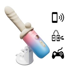Lovense - Spinel APP Thrusting & Heating Dildo - Blue & Pink photo